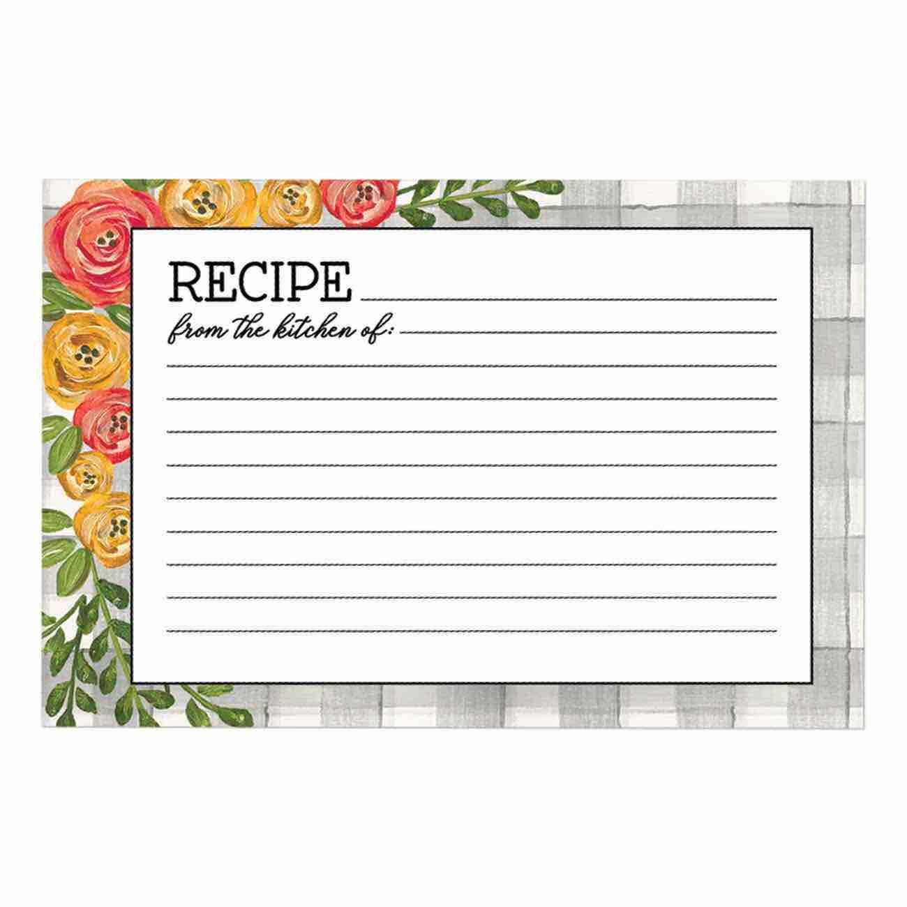 Recipe Cards 4x6 | Floral